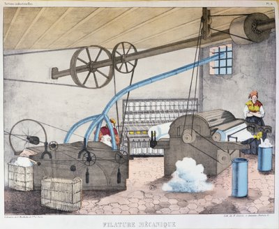 Industrial weaving and spinning, plate 8 from a teaching book on industries and jobs, published c.1860 by V. Janson